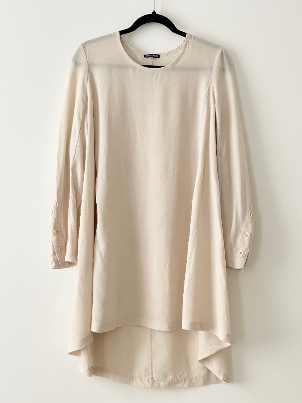 Ann Demeulemeester 100% Silk Cream Tunic Top